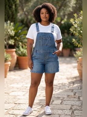 TORRID Blue Denim Short Overalls